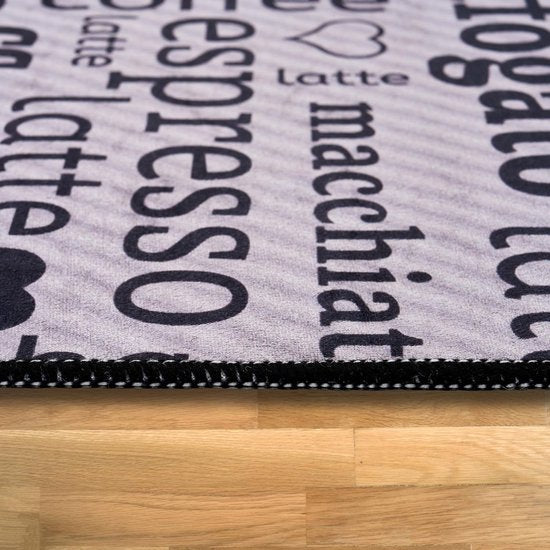 Keukentapijt, antislip keukenloper, grijs, wasbaar keukentapijt, hal, koffiemacchiato design (grijs, 80 x 200 cm)