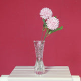 Onbreekbare glazen vaas elegante bladvorm transparante vaas geschikt voor woondecoratie, kantoordecoratie, bruiloft of cadeau (7" Hx2,48 W)