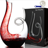 Wijnkaraf, rode wijnkaraf, loodvrije kristallen wijnkaraf, rode wijn, decanteerder, wijnontluchtingskaraf met gratis reinigingsborstel, 1700 ml wijnkaraf