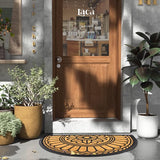 Deurmat 45 x 75 cm antislip entreemat robuuste deurmat vuilvangmat met rubberen coating voor buitengebruik geel