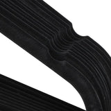 Kleerhangers fluweel kleerhangers 50 stuks jassenhangers met antislip oppervlak beugel 360° draaibare haak zwart