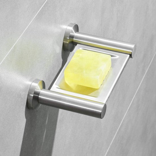 Zeepbakjes Badkameraccessoires Zeepbakje Staal 5" Geborsteld Nikkel Badkamer Wandmontage Zeepbakje