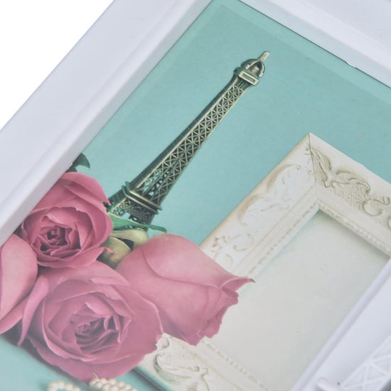 10,2 x 15,2 cm dubbele fotolijst, Eiffeltoren, bureaufotolijst, verticale en horizontale opening, moderne fotolijst, bureaulijst voor foto's