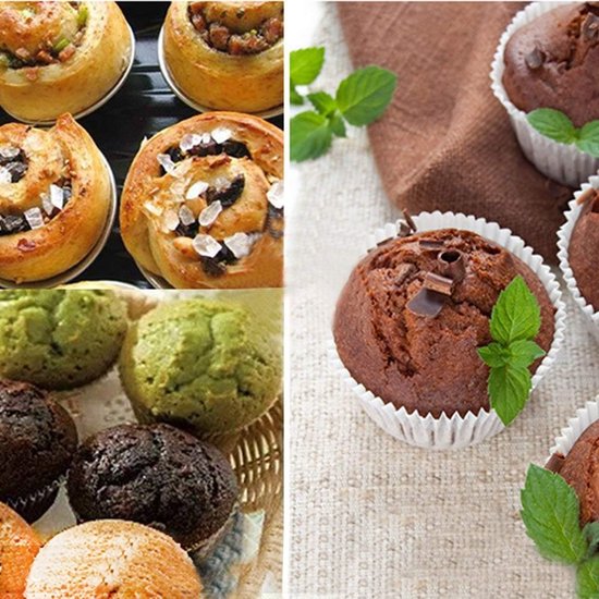 Koekjes- en muffinvorm - Muffinvorm voor 6 muffins - Koolstofstaal met antiaanbaklaag - Set van 2