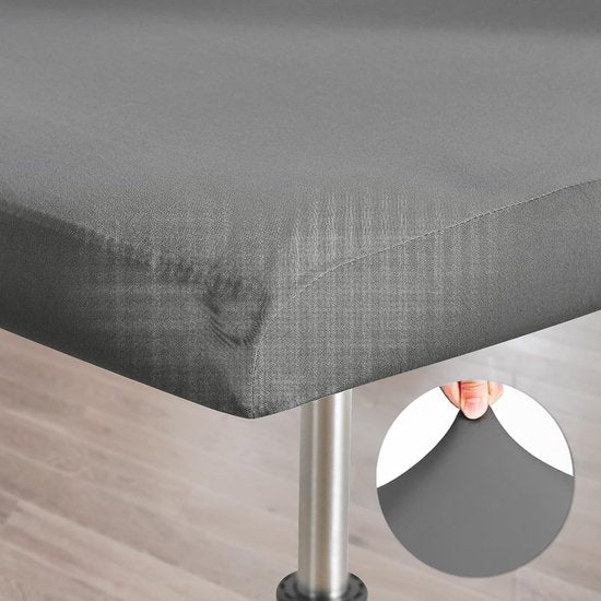 Barpoef Slipcovers met backresthoes, stretch stoelhoes, verwijderbare hoezen voor korte draaistoel, eetkamerstoel, barkruk met achterrest (geen stoelen) (donkergrijs, 4 stuks)