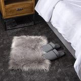 Schapenvacht Tapijt, Imitatiebont Lamsvacht, Schapenvel Imitatievacht | Kunstbont Tapijt Slaapkamer Woonkamer | Wasbaar Bont Tapijt, Decoratiebont | 40x60 cm - Grijs