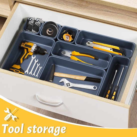 Lade-organizer, opbergsysteem, 32-delige lade-organizer voor kantoor, 3 maten, antislip lade-organizer voor bureau, badkamer, keuken, gebruiksvoorwerpen