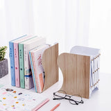 Bookends, Adjustable Bookends, Metal Bookends, Expandable Book Holder, Book Support for Shelf, Wood Imitation Bookends Metal for Desk, Extendable to 49.8 cm (1 Piece)