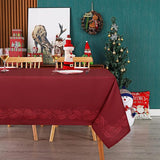 Poinsettia Tafelkleed, rechthoekig, waterdicht, lotuseffect, wasbaar, kreukvrij tafelkleed voor vakantie, eettafel, winter, feest, 140 x 240 cm