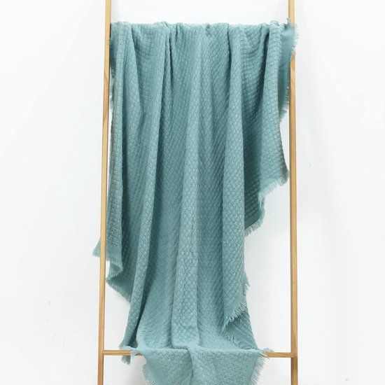 Gebreide deken voor bank fauteuil bed interieur zacht warm gezellig lichtgewicht lente zomer herfst 50x60 inch blauwgroen