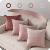 Kussensloop, 45 x 45 cm, roze, set van 4 fluwelen kussenslopen, kussenovertrekken, roze kleurverloop, decoratief kussen met verborgen ritssluiting, voor bank, slaapkamer, woonkamer, balkon