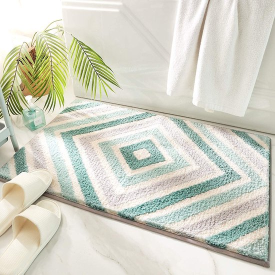 Badmat badkamertapijt, antislip, machinewasbaar, superabsorberend, zacht, voor badkamer, toilet, keuken, slaapkamer (munt, 50 x 80 cm)