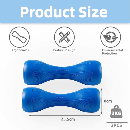 Halterset van 2 stuks met halterstandaard 1 kg, 1,5 kg, 2 kg Fitnesshalters voor dames en dames thuis