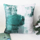 Fluwelen kussensloop, 40 x 40 cm, set van 2 stuks, groen, decoratieve kussenslopen, zacht, esthetische kussensloop, landelijke stijl, sierkussen, knuffelkussen, modern, bankkussen, sierkussen