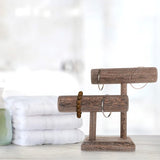 2 dieren houten sieraden display T- bar armband halsketting houder sieraden organisator armband standaard voor winkel home etalage