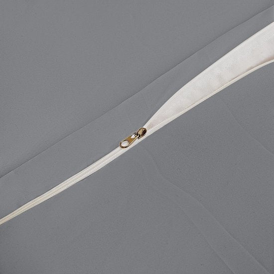 Beddengoed 3-delig geborsteld microvezel dekbedovertrek 240 x 220 cm + 2 kussenslopen 65 x 65 cm met ritssluiting donkergrijs