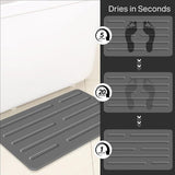 Superabsorberende stenen badmat, 100% natuurlijke diatomeeënaarde douchemat, antislip sneldrogende badkamervloermat, douchemat voor badkamervloer, gemakkelijk schoon te maken (donkergrijs)