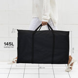 Opbergtas voor dekbedden en kussens 145 L - 600D Oxford - XL grote reistas voor tuinkussens met handgrepen - zwart