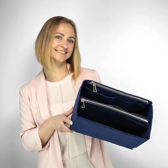 Handtassen, organizer, vilt met vervolg, handtasorganizer, tas in tas voor handtas, Neverfull mm organizer, tasorganizer, blauw, M