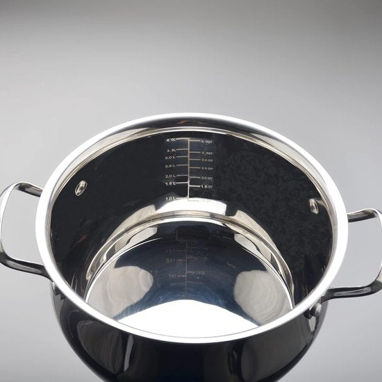 Kookpan inductie 24 cm - roestvrij staal - 4,3 l - pan met deksel - voor alle warmtebronnen - ovenvast - ovenvast