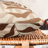 Bruine kussensloop, voor buiten, waterdicht, bankkussen, waterdicht, sierkussen, kussenslopen, bruin-grijze bladeren, decoratief kussen van vlas, voor tuin, bank, woonkamer, set van 2, 50 x 50 cm, kussensloop