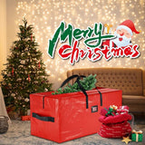 Storage Bag L Clothes Storage Waterproof Moving Bag Made of PE Fabric, Reinforced Handles Cushion Bag Garden Cushions for Christmas Trees, 122 x 40 x 52 cm (Red) Christmas Tree Cover