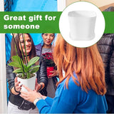 10 stuks witte bloempotten, kleine vierkante plantenpotten met schotels, kunststof bloempotten, moderne kweekpotten, vierkante pot, plantenpot, bloempot voor planten, balkon (9 x 9 x 8 cm)
