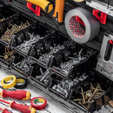 Werkplaatsstapelkist, stapelbox van PP-kunststof - opbergbox in verschillende maten, opbergdozen voor gereedschapswand, opbergdoos, sorteerbox - Zwart 10 stuks, 195 x 120 mm