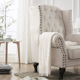 Gebreide deken met kwast, effen, geometrisch patroon, knuffeldeken, gebreide deken, sprei, bankdeken, decoratieve deken voor bank, bed, 170 x 130 cm