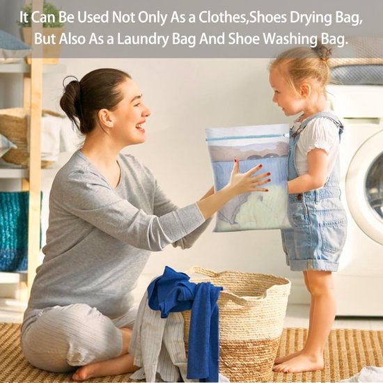 9 stuks wasnet voor wasmachine, waszak, waszak, extra grote waszak 50 x 40 cm met ritssluiting, wasnet groot, waszak geschikt voor jassen, bh, jeans, schoenen