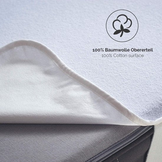 waterdichte matrasbeschermer, 140 x 200 cm, waterdichte matrasbeschermer van katoen, waterdichte matrasbeschermer, 140 x 200 cm