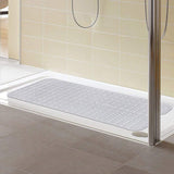 Lange badmatten 100 x 40 cm badmat bad anti-slip anti-schimmel rubber douchemat met afvoergaten en zuignappen machinewasbaar (wit)