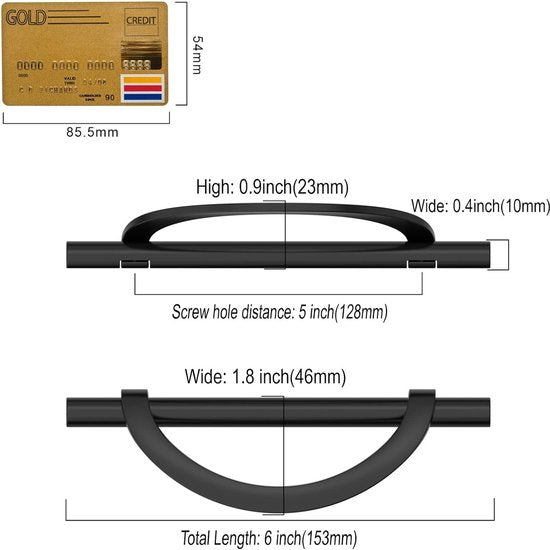 10 stuks meubelgrepen, zinklegering, zwart, kastgrepen, keukengrepen, 128 mm, gatafstand, laden, handgrepen, ladegrepen, handgrepen voor keukenkasten, kledingkast,