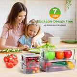 Koelkast Organizer, Transparante Stapelbare Opbergdoos Organizer Set Kleine Koelkastdoos Pantry Opbergdoos voor Keukens, Koelkast, Kasten Planken, Badkamer, Set van 7