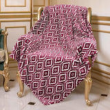 Marokkaanse lotusblauwe fleece deken voor bank, licht, zacht, gezellig loungedeken voor alle seizoenen.