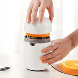 Citroenpers, sinaasappelpers, handmatige sapcentrifuge, sapcentrifuge handmatig, met twee persmogelijkheden, handmatige citroenpers, citroenpers met beker, voor diverse soorten fruit (wit)