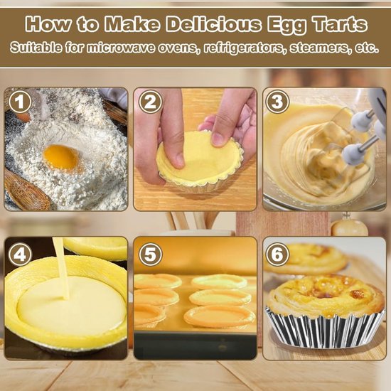 20 stuks eierkoekvormen, minitaartvormen van roestvrij staal, eieren, cakevormen, metaal, kleine muffinvormen, taartjes Taartjes Taartjesvormen, antiaanbaklaag Metalen bloemen Cupcake bakken