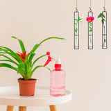 3 stuks glazen vaasjes van smeedijzer, fles reageerbuis voor bloemen, hangende metalen luchtplantenhouder, metalen strijkijzer, creatieve wandophanging, planten, glazen vazen voor