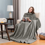 Knuffeldeken met mouwen en voetenzak, fleece, microvezel, zachte fleecedeken, dagdeken, tv-deken om aan te trekken, cadeau voor vriendin moeder