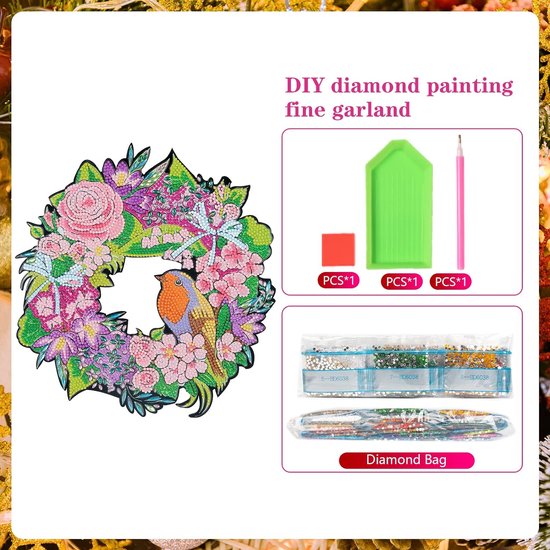 Diamond Painting gecombineerd met een tafelkrans