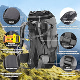 Backpack Rugzak Trekkingrugzak 60L Heren Dames Wandelrugzak Waterdicht met regenhoes voor bergbeklimmen, klimmen, trekking, sport, reizen, kamperen