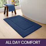 Badkamertapijt, 40 x 60 cm, badmat, antislip, wasbaar, zachte badmat, microvezel, absorberend, badmatten voor badkuip, doucheruimte en badkamer, blauw