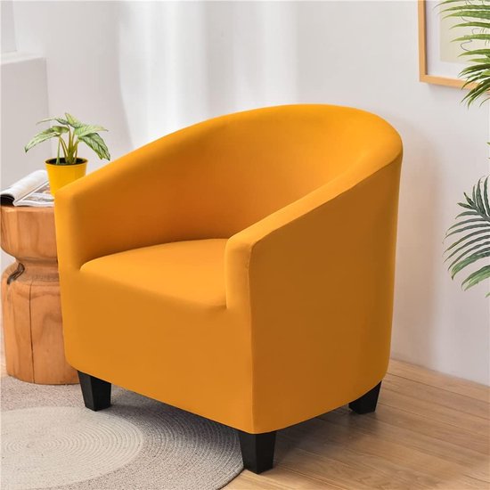 Armchair Protector, Elastic Armchair Throw, Plain Modern Club Chair, Stretch Armchair Cover, Universal Sofa Cover for Single Sofa, Club Chair, Cocktail Chair (Golden)