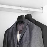 Brede zwarte plastic kleerhangers voor colberts en broeken - Set van 5