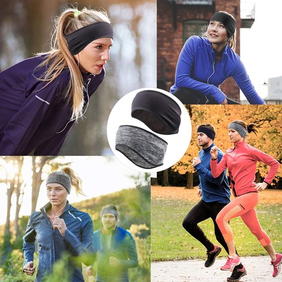 Sport hoofdband, Hoofdbanden, Winter, Oorwarmers, rekbaar, hoofdband, sport, Oorbeschermers, thermische hoofdband bij het Joggen, hardlopen, wandelen, fietsen, Hoofdbanden voor vrouwen en mannen (3 stuks), grijs