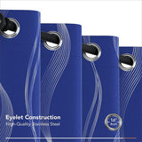 Deconovo Verduisteringsgordijnen met Ringen, Gordijn Warmte-isolerend met Zilver Strepen voor Slaapkamer, 117x229 cm (B x H), Royalblauw, 2 stuks