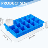 Silicone Ice Cube Tray, Pack of 3 Ice Cube Trays & Ice Cube Trays with Lid, Freezer Mould Silicone Large, Ice Ball Mould, Ice Cube Tray, Silicone Mould Ice Cube Moulds (Blue/Green/Purple)