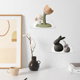 4 stuks mini zelfklevend zwevende plank zonder boren acryl plank zonder boren mini zwevende plank wit voor slaapkamer, woonkamer, keuken, badkamer