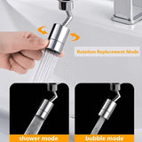 Universele spatfilterkraan, 720° draaibare waterafvoerkraan sproeikopadapter, keukenborrelkraan sproeikop met 4-laags gaasfilter en 2 O-ringventielen, lekvrij