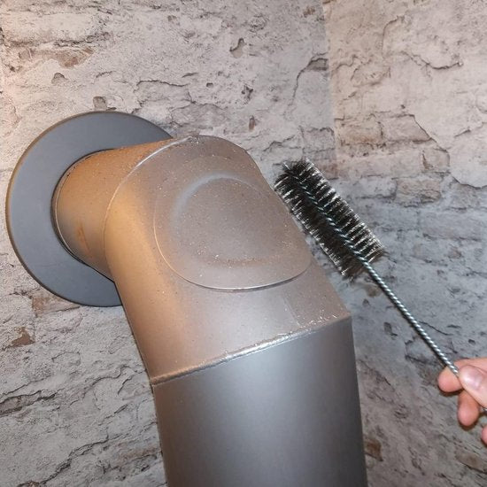 Kachelbuisborstel Ø 40 mm voor moeilijke hoeken, kleine universele haardreiniger en ontroeter, staaldraad bezem met 32 cm totale lengte